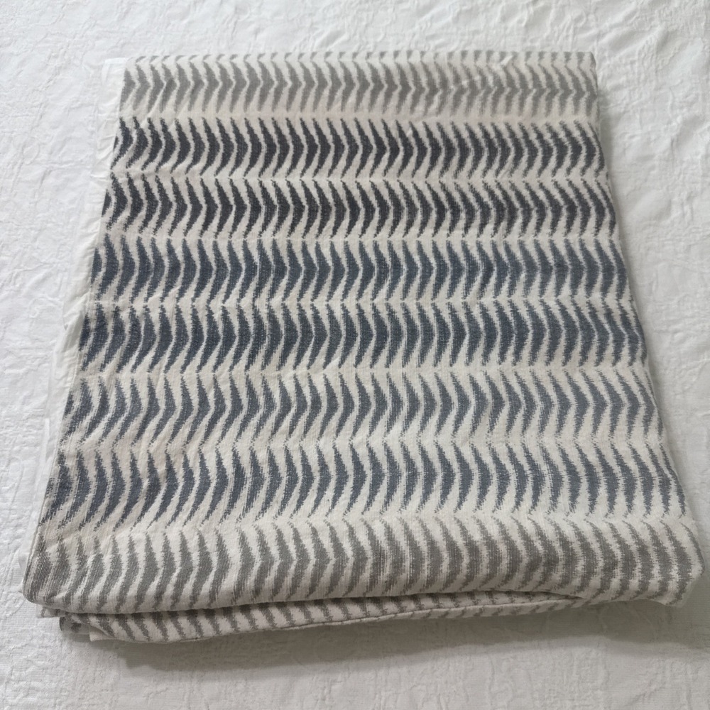 Crate & Barrel Duvet Cover Carmelo Full Queen 100% Cotton Modern Geometric Beach